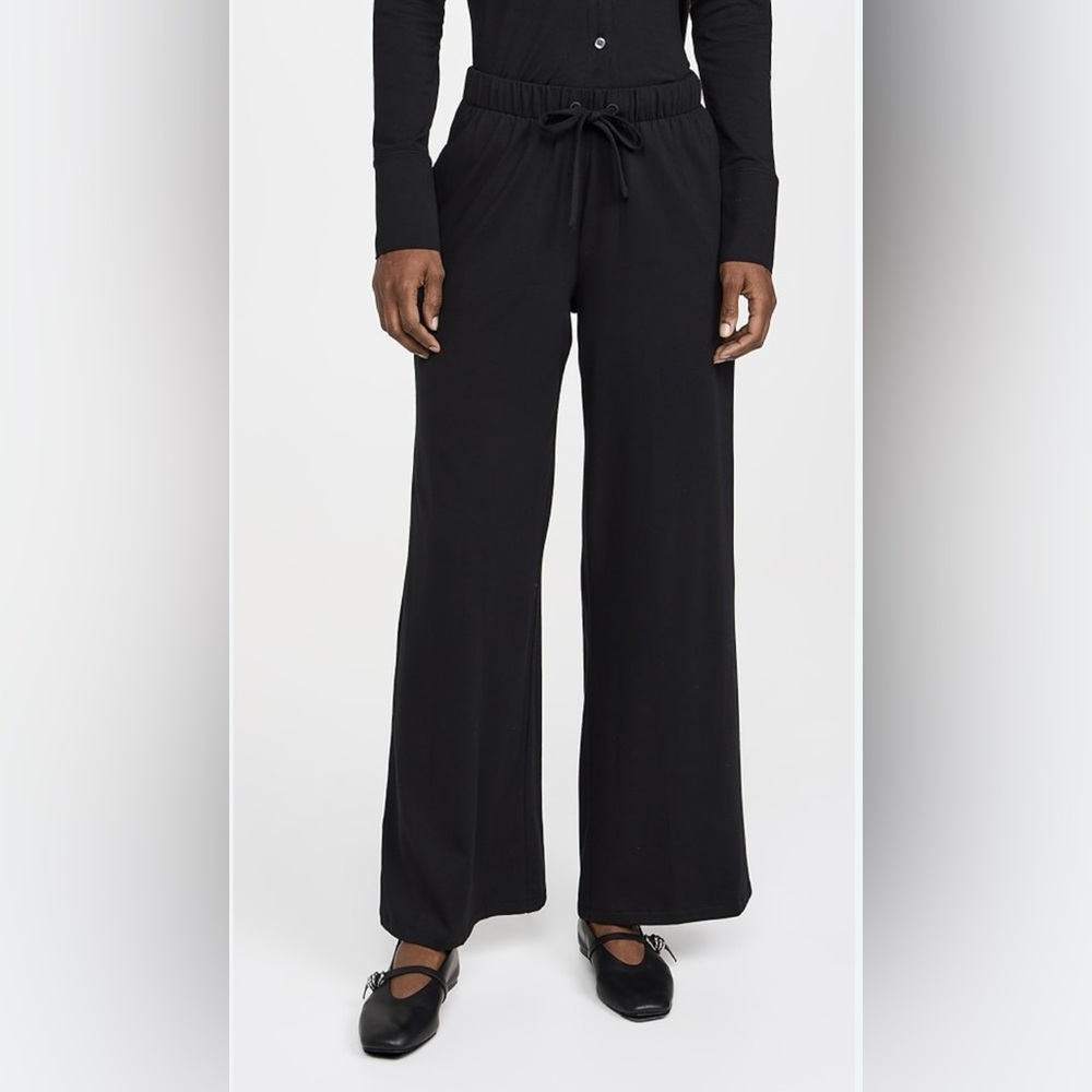 NWT ATM Anthony Thomas Melillo Heavy Modal Wide Leg Pants in Black Size XS